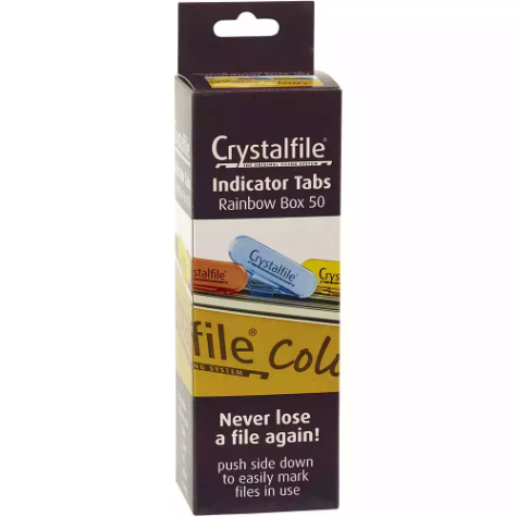 Picture of CRYSTALFILE INDICATOR TABS RAINBOW BOX 50