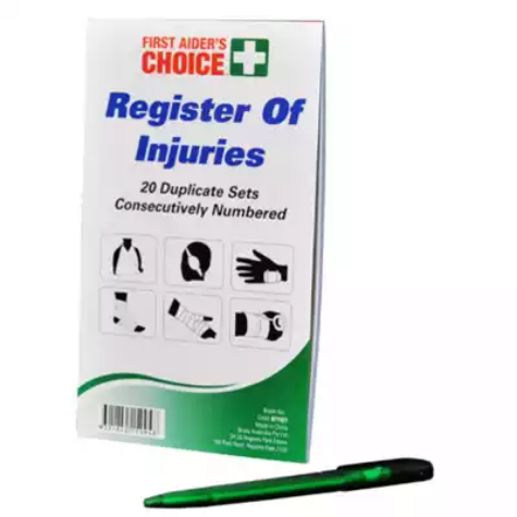 Picture of FIRST AIDERS CHOICE REGISTER OF INJURIES BOOK AND PEN