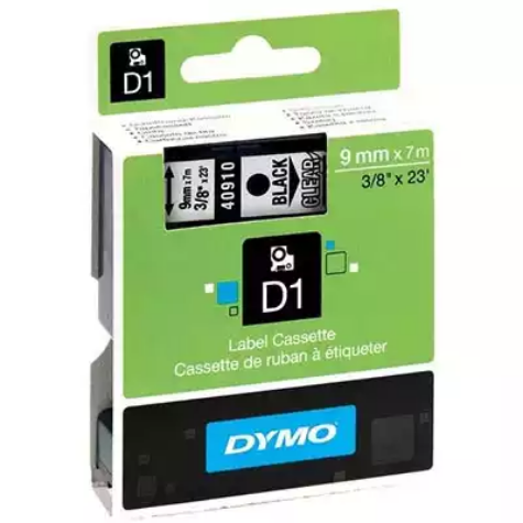 Picture of DYMO 40910 D1 LABELLING TAPE 9MM X 7M BLACK ON CLEAR