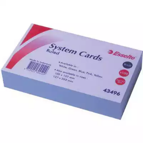 Picture of ESSELTE RULED SYSTEM CARDS 127 X 76MM BLUE PACK 100