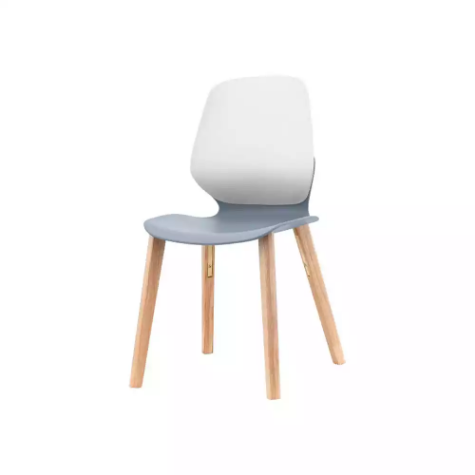 Picture of SYLEX KALEIDO CHAIR 4 LEG ASHWOOD WHITE BACK GREY SEAT