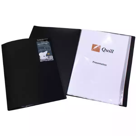 Picture of QUILL DISPLAY BOOK NON-REFILLABLE 20 POCKET A4 BLACK