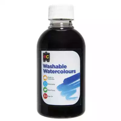 Picture of EDUCATIONAL COLOURS WASHABLE WATERCOLOUR PAINT 250ML BLACK