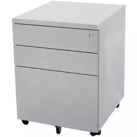 Picture of GO STEEL MOBILE PEDESTAL STEEL 3-DRAWER LOCKABLE 460 X 472 X 610MM PRECIOUS SILVER