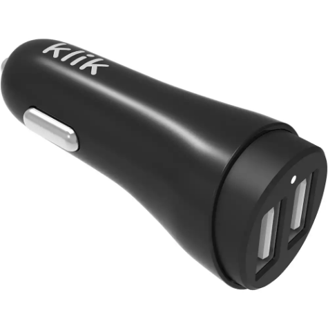 Picture of KLIK USB DUAL PORT 17W CAR CHARGER BLACK