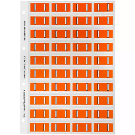 Picture of AVERY 44509 LATERAL FILE LABEL SIDE TAB COLOUR CODE I 25 X 42MM ORANGE PACK 240