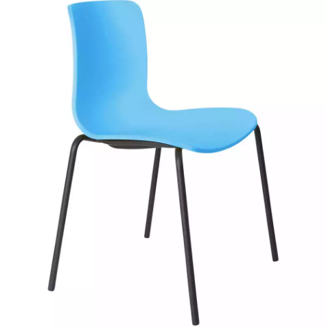 Picture of DAL ACTI CHAIR 4-LEG BLACK POWDERCOAT FRAME OCEAN BLUE POLYPROP SHELL