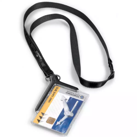 Picture of DURABLE DELUXE CARD HOLDER WITH NECKLACE CHARCOAL