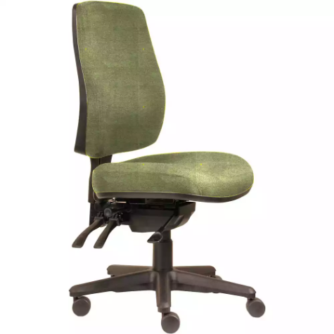 Picture of ERGOSELECT SPARK ERGONOMIC CHAIR HIGH BACK 3 LEVER SEAT SLIDE BLACK NYLON BASE APPLE