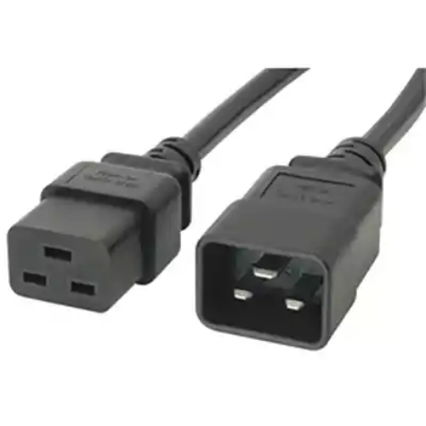 Picture of COMSOL POWER EXTENSION CABLE IEC-C19 FEMALE TO IEC-C20 MALE 15A 500MM BLACK