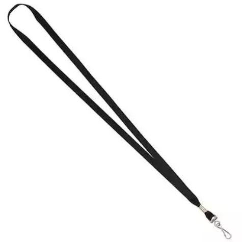 Picture of REXEL ID LANYARD FLAT STYLE WITH SWIVEL CLIP BLACK PACK 10