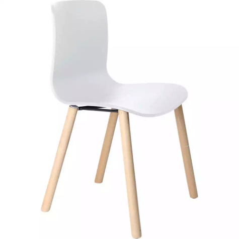 Picture of DAL ACTI CHAIR 4-LEG TIMBER FRAME WHITE POLYPROP SHELL