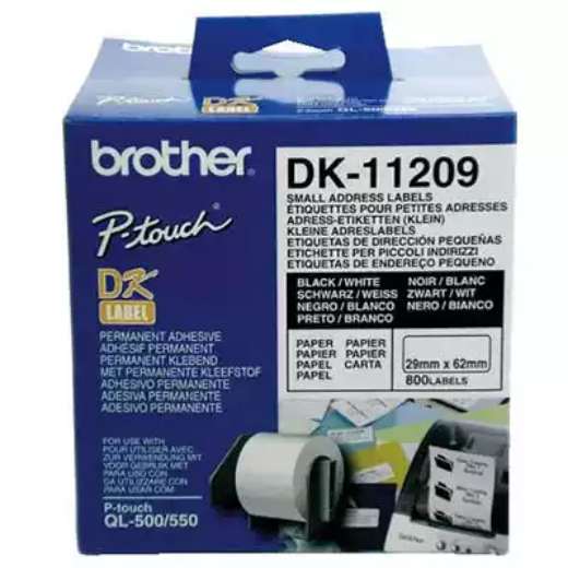 Picture of BROTHER DK-11209 LABEL ROLL 29 X 62MM WHITE ROLL 800