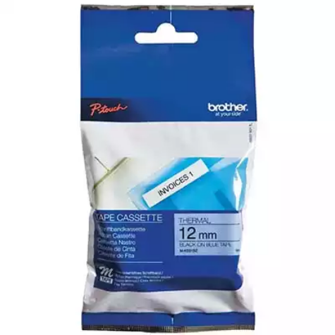 Picture of BROTHER M-K531 LAMINATED LABELLING TAPE 12MM BLACK ON BLUE