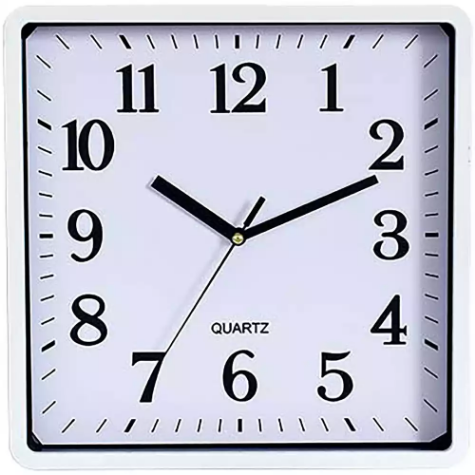 Picture of CARVEN WALL CLOCK SQUARE 250MM WHITE FRAME