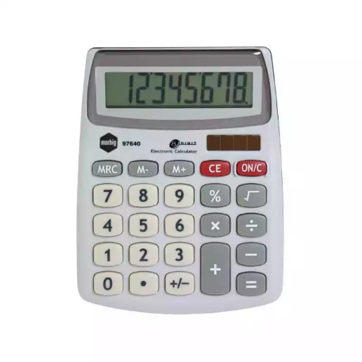 Picture of MARBIG DESKTOP CALCULATOR 8 DIGIT SILVER