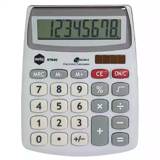 Picture of MARBIG DESKTOP CALCULATOR 8 DIGIT SILVER