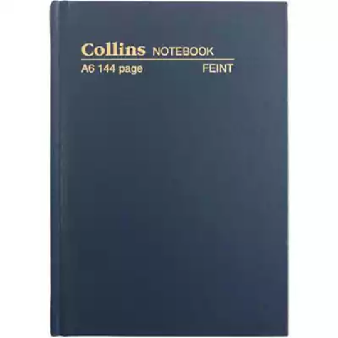 Picture of COLLINS CASEBOUND NOTEBOOK FEINT RULED 144 PAGE A6 BLUE