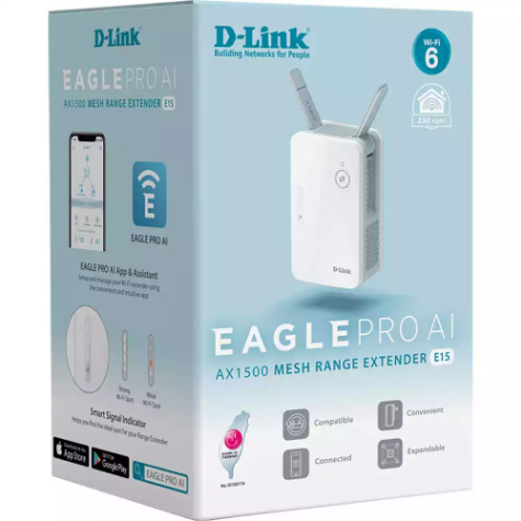 Picture of D-LINK E15 EAGLE PRO AI AX1500 MESH WI-FI RANGE EXTENDER