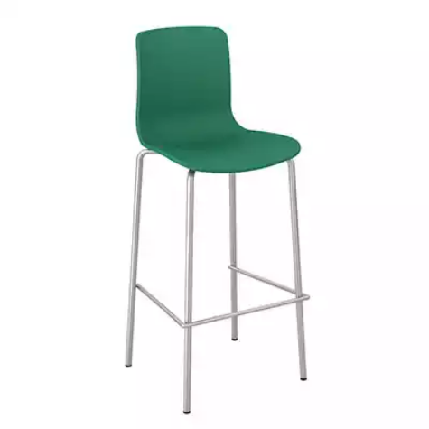 Picture of DAL ACTI CHAIR 4-LEG HIGH BARSTOOL CHROME FRAME TEAL SHELL