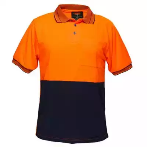 Picture of PORTWEST MP110 TWO TONED MICRO MESH POLO SHIRT ORANGE NAVY 2XL