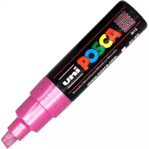 Picture of POSCA PC-8K PAINT MARKER CHISEL BROAD 8MM METALLIC PINK