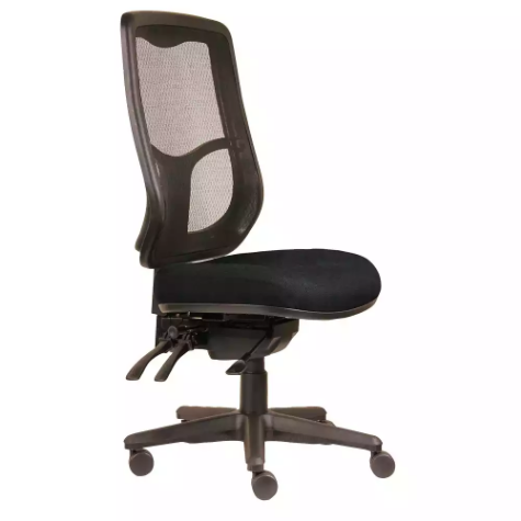 Picture of DAL ERGOSELECT SWIFT ERGONOMIC CHAIR HIGH MESH BACK 3 LEVER SEAT SLIDE BLACK NYLON BASE  ONYX