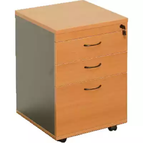 Picture of RAPID WORKER MOBILE PEDESTAL 3-DRAWER LOCKABLE 690 X 465 X 447MM CHERRY/IRONSTONE