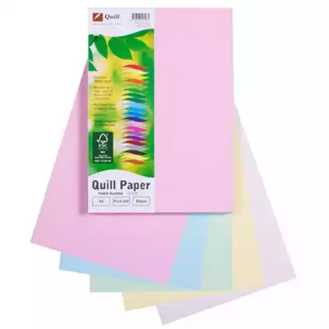 Picture of QUILL COLOURED A4 COPY PAPER 80GSM PASTELS ASSORTED PACK 250 SHEETS