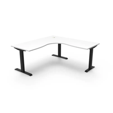 Picture of RAPIDLINE BOOST STATIC CORNER WORKSTATION 1800 X 1800MM NATURAL WHITE TOP / BLACK FRAME