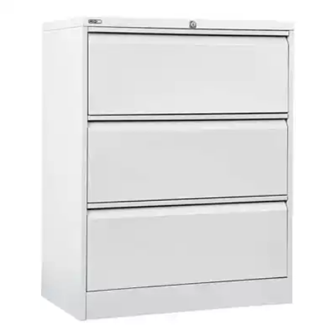 Picture of GO LATERAL FILING CABINET 3 DRAWER HEAVY DUTY 1016 X 900 X 473MM WHITE CHINA