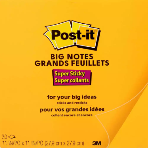 Picture of POST-IT BN11O SUPER STICKY BIG NOTES 279 X 279MM ORANGE 30 SHEETS