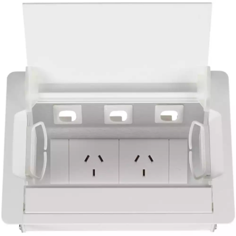 Picture of RAPIDLINE TABLE SURFACE MOUNTED SERVICE BOX 2-GPO WHITE POWERCOAT