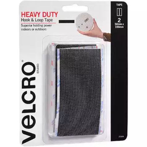 Picture of VELCRO BRAND STICK-ON HEAVY DUTY HOOK AND LOOP TAPE 50 X 100MM BLACK PACK 2