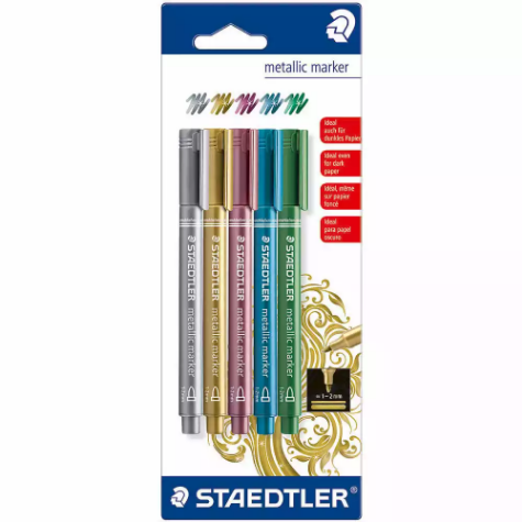 Picture of STAEDTLER 832 METALLIC MARKER BULLET 2.0MM ASSORTED PACK 5