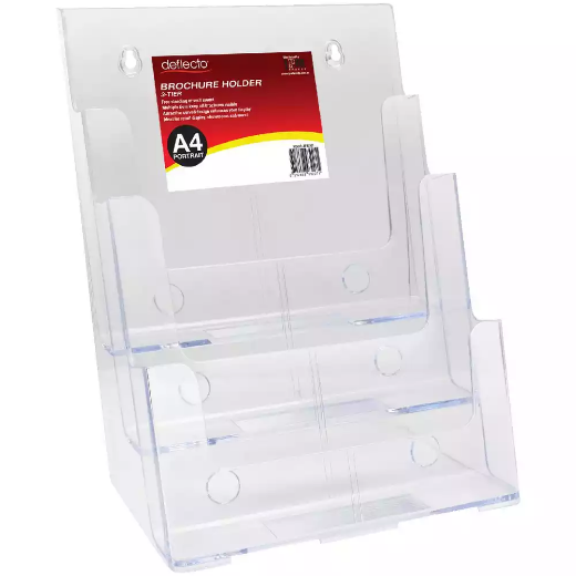 Picture of DEFLECTO BROCHURE HOLDER 3-TIER A4 CLEAR