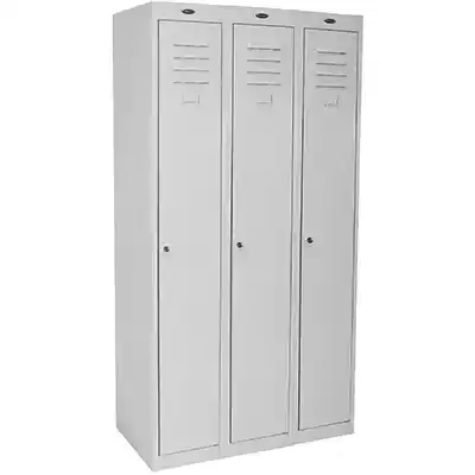 Picture of STEELCO PERSONNEL LOCKER 1 DOOR BANK OF 3 305MM SILVER GREY