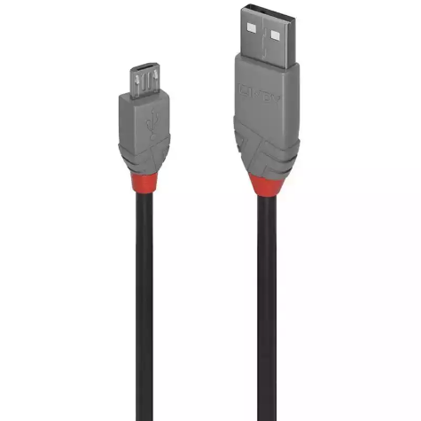 Picture of LINDY 36732 ANTHRA LINE USB-A 2.0 TO MICRO-B CABLE 1M BLACK