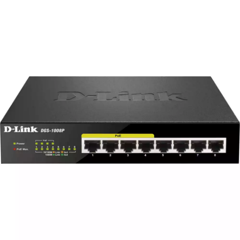 Picture of D-LINK DGS-1008P DESKTOP SWITCH 8 PORT WITH 4 POE PORT BLACK