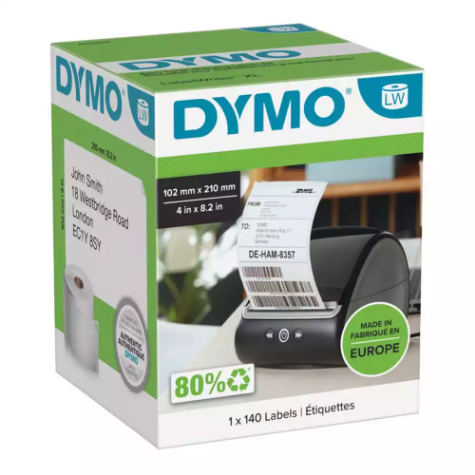 Picture of DYMO 2166659 LABELWRITER DHL LABELS 102MM X 210MM WHITE BOX 140