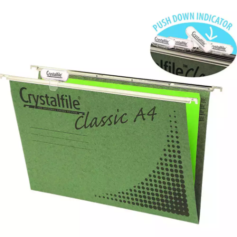 Picture of CRYSTALFILE CLASSIC SUSPENSION FILES A4 GREEN BOX 50