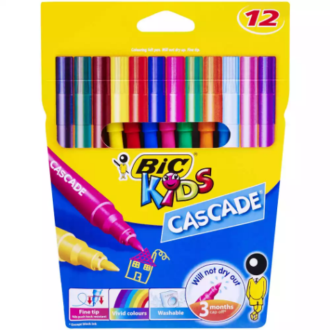 Picture of BIC KIDS CASCADE MARKER ASSORTED PACK 12