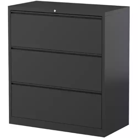 Picture of STEELCO LATERAL FILING CABINET 3 DRAWER 1015 X 915 X 463MM GRAPHITE RIPPLE