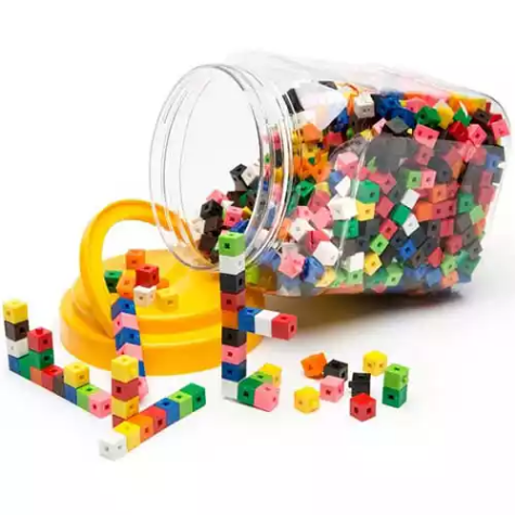 Picture of EDUCATIONAL COLOURS LINKING CUBES JAR OF 100