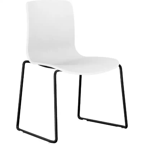 Picture of DAL ACTI CHAIR SLED BASE BLACK POWDERCOAT FRAME WHITE SHELL