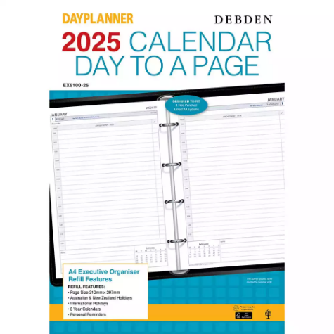 Picture of DEBDEN DAYPLANNER EX5100 EXECUTIVE EDITION REFILL DAY TO PAGE