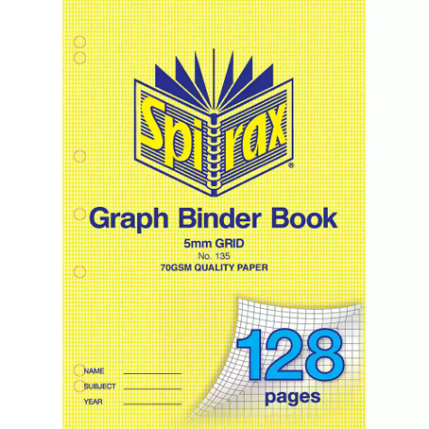 Picture of SPIRAX 135 GRAPH BINDER BOOK 5MM 128 PAGE A4