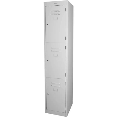 Picture of STEELCO PERSONNEL LOCKER 3 DOOR LATCHLOCK 380MM SILVER GREY