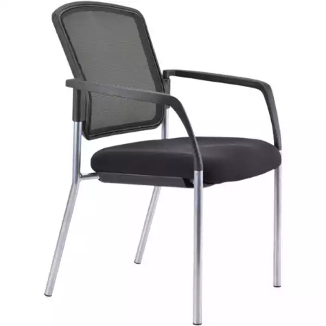 Picture of BURO LINDIS VISITOR CHAIR 4-LEG BASE MESH BACK ELASTIC III FABRIC ARMS BLACK