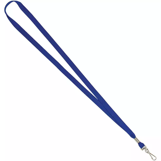 Picture of REXEL ID LANYARD FLAT STYLE WITH SWIVEL CLIP BLUE PACK 10